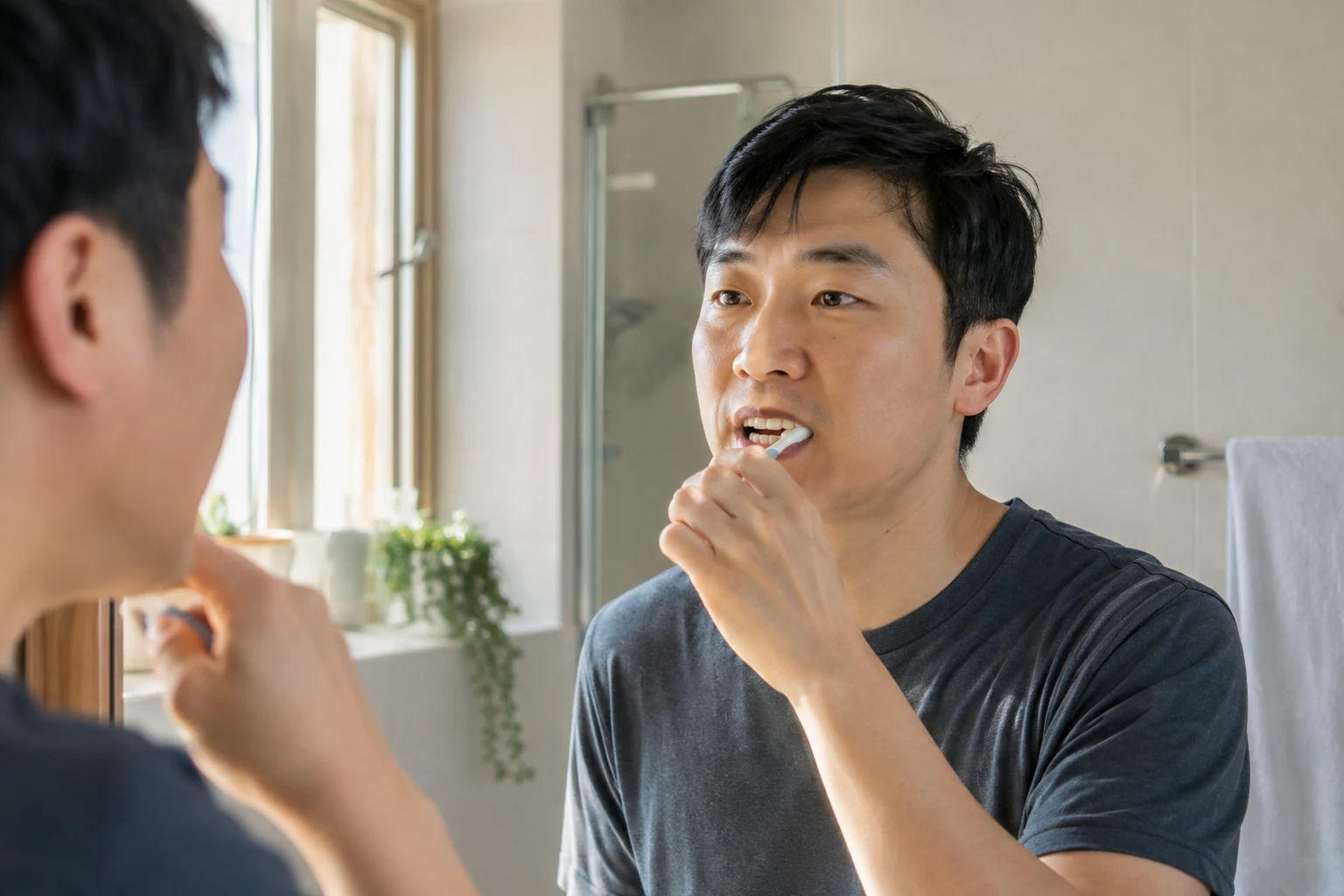 치과 진료실에서 원인을 설명받는 장면
